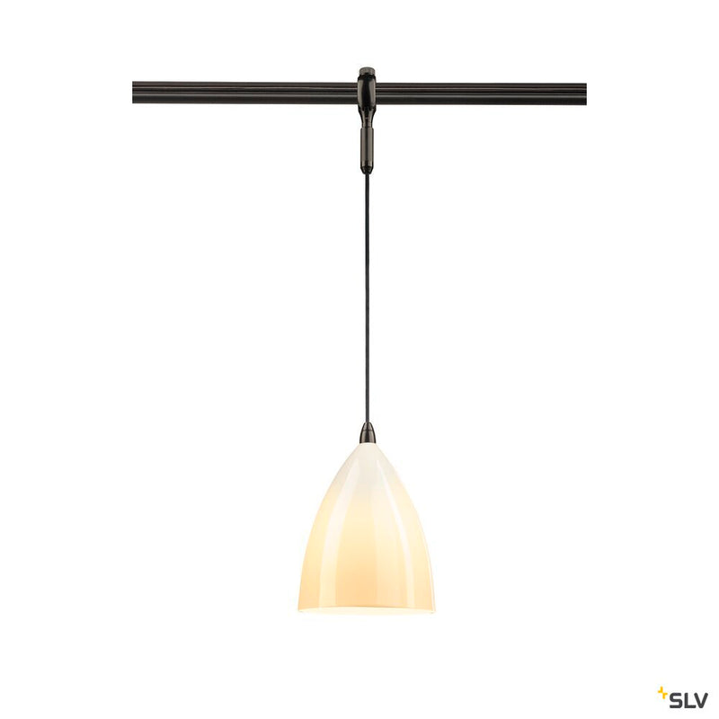 TONGA 4, pendant for 240V track EASYTEC II, C35, black, white ceramic, max. 60W