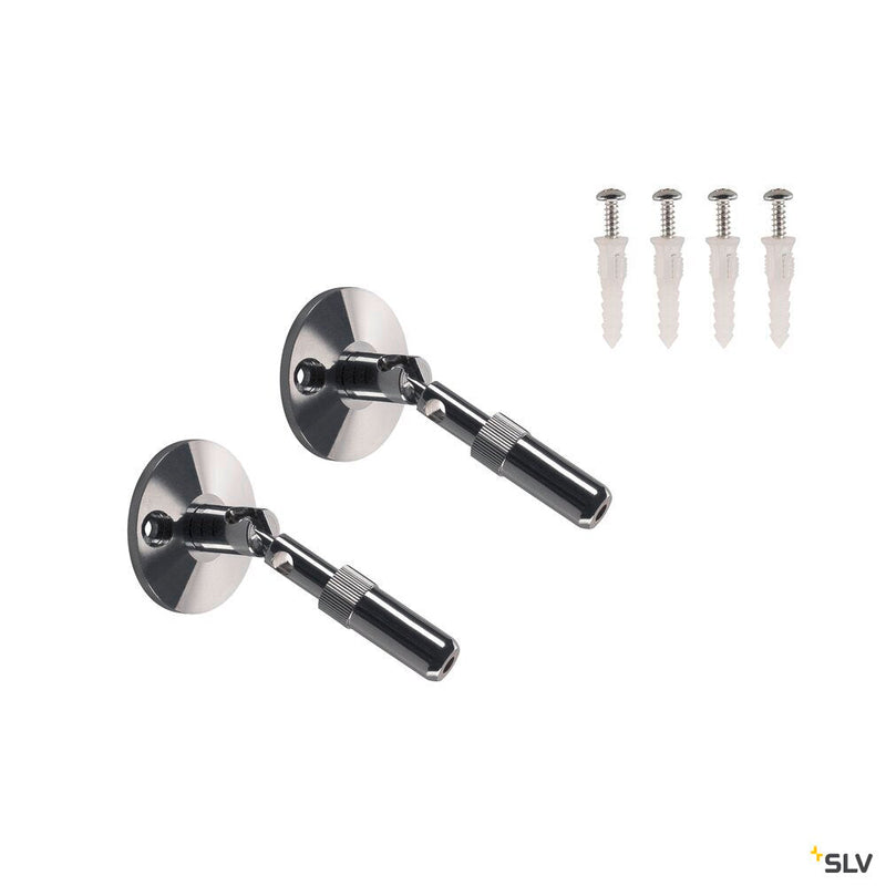 WALL BRACKET, for low-voltage cable system, chrome, 2 pieces, 10cm