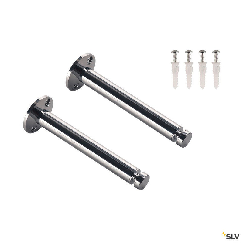 CEILING DEFLECTOR, for low-voltage cable system, chrome, 2 pieces, 16.2cm, with pulley