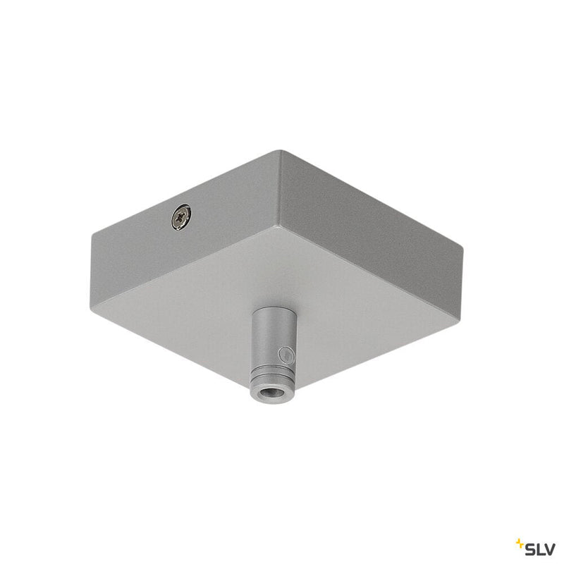 CEILING PLATE, for GLENOS, silver, with strain relief
