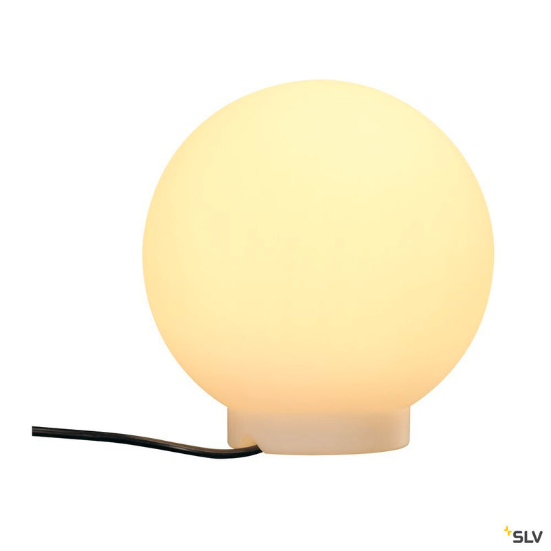 ROTOBALL FLOOR 25, outdoor floor stand, TC-(D,H,T,Q)SE, IP44, ball, white, Ø 25 cm, max. 24W