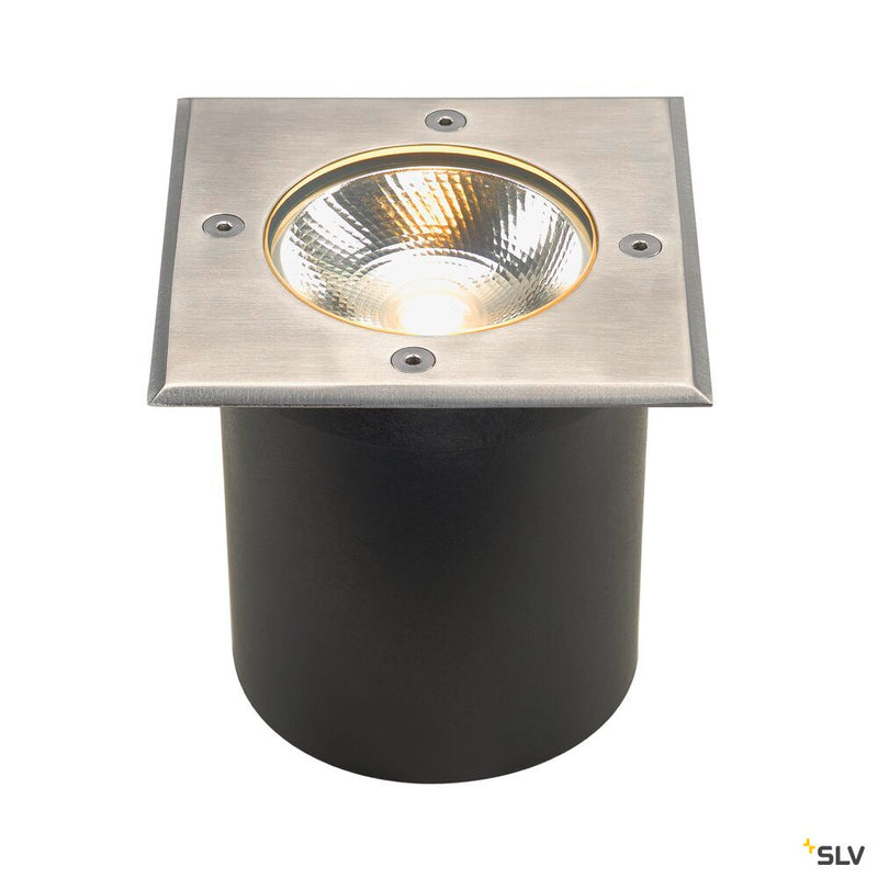 ROCCI 125, outdoor inground fitting, LED, 3000K, IP67, square, stainless steel 316, max. 6W