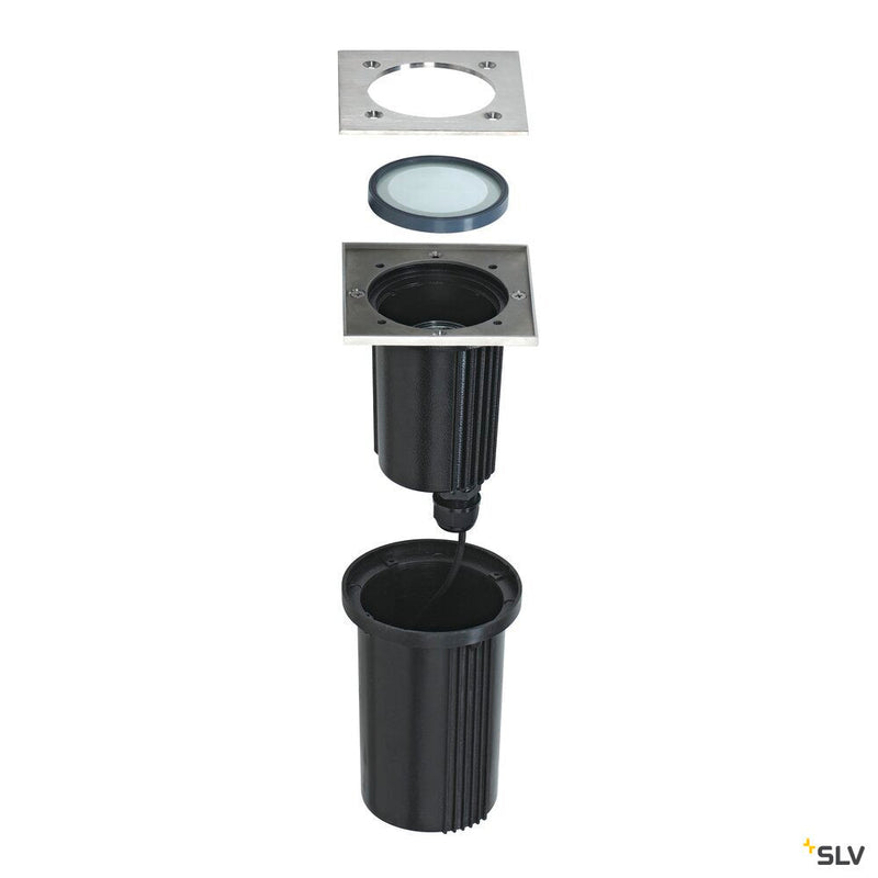 DASAR EXACT 116, outdoor inground fitting, QPAR51, IP67, square, stainless steel 316, max. 35W