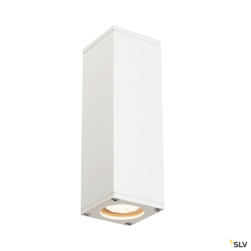 THEO, outdoor wall light, QPAR51, IP44, square, up/down, white, max. 70W