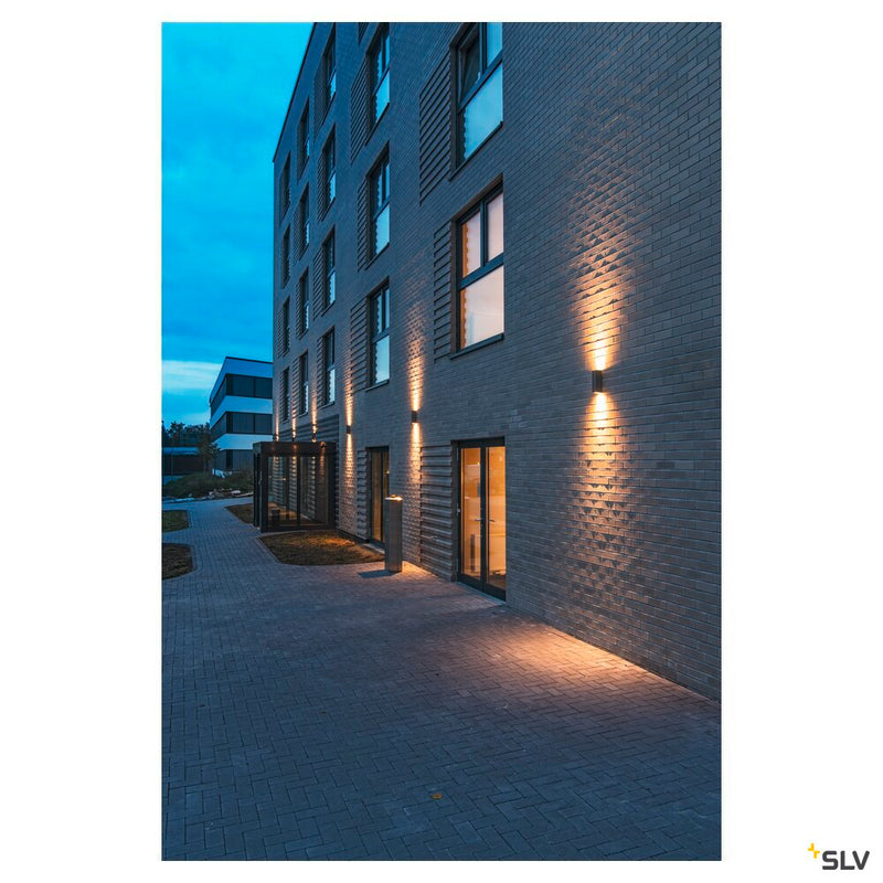 THEO, outdoor wall light, QPAR51, IP44, square, up/down, anthracite, max. 70W
