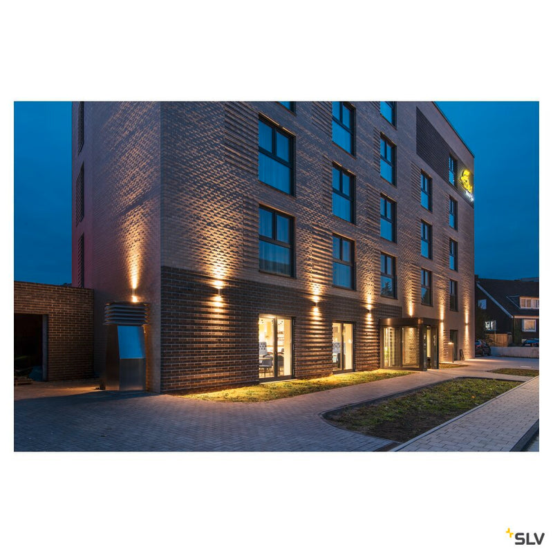 THEO, outdoor wall light, QPAR51, IP44, square, up/down, anthracite, max. 70W