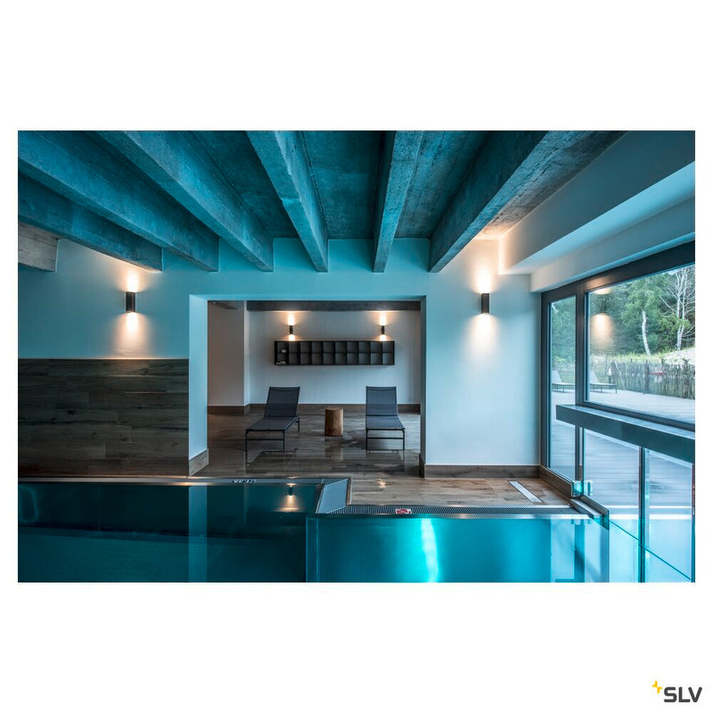 THEO, outdoor wall light, QPAR51, IP44, square, up/down, anthracite, max. 70W