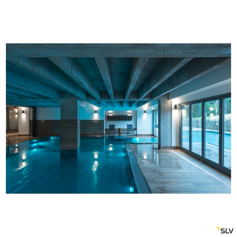 THEO, outdoor wall light, QPAR51, IP44, square, up/down, anthracite, max. 70W