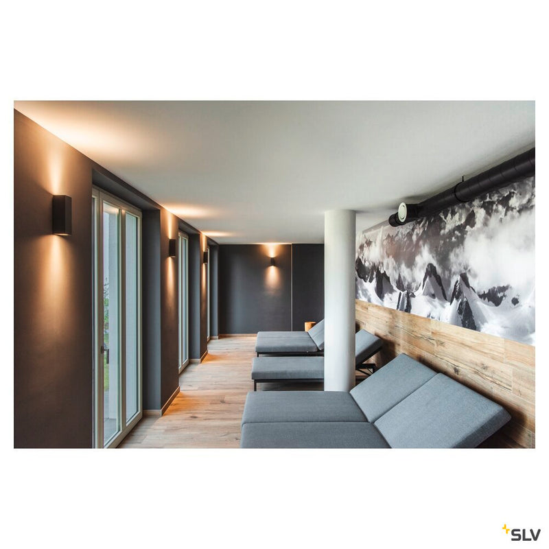 THEO, outdoor wall light, QPAR51, IP44, square, up/down, anthracite, max. 70W