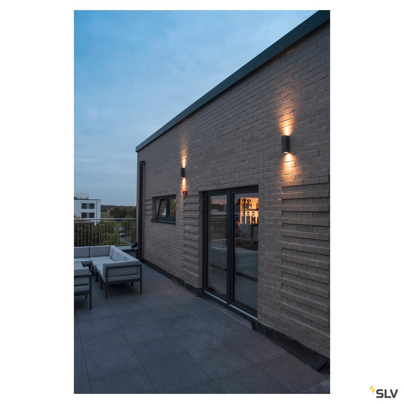 THEO, outdoor wall light, QPAR51, IP44, square, up/down, anthracite, max. 70W