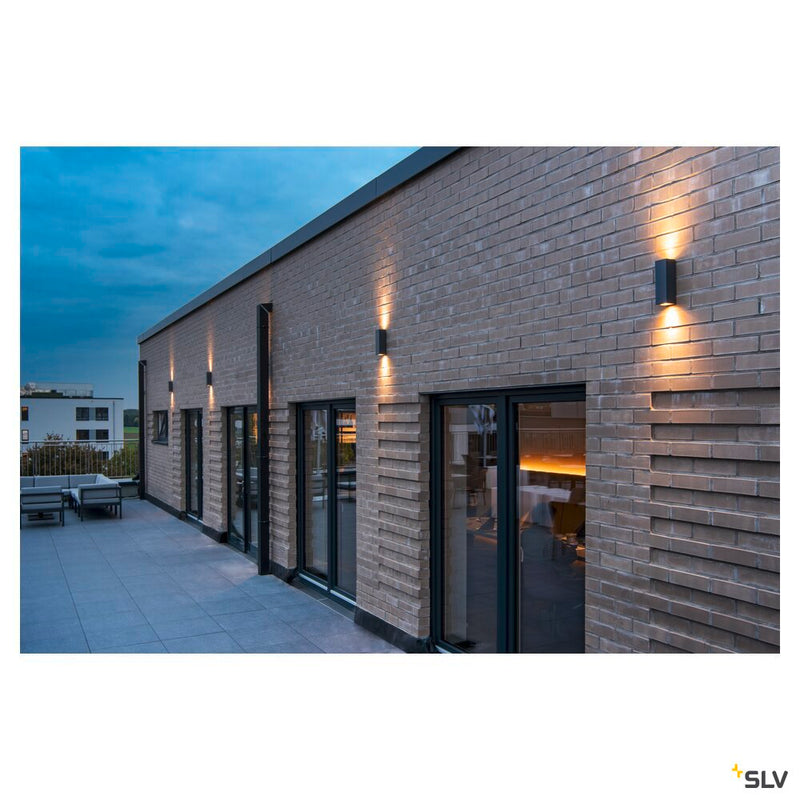 THEO, outdoor wall light, QPAR51, IP44, square, up/down, anthracite, max. 70W