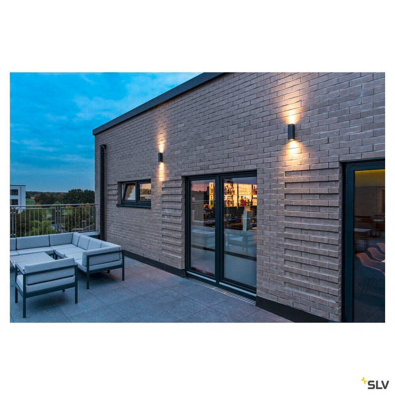 THEO, outdoor wall light, QPAR51, IP44, square, up/down, anthracite, max. 70W