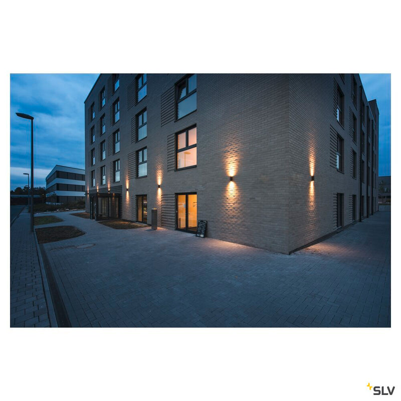 THEO, outdoor wall light, QPAR51, IP44, square, up/down, anthracite, max. 70W