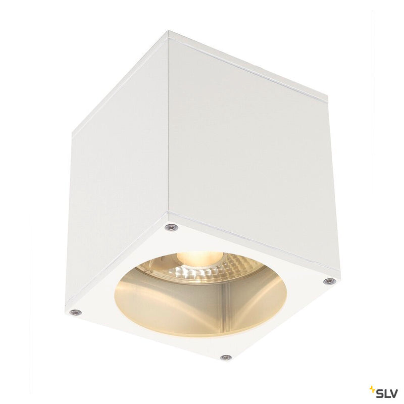 BIG THEO, outdoor ceiling light, QPAR111, IP44, square, white, max. 75W