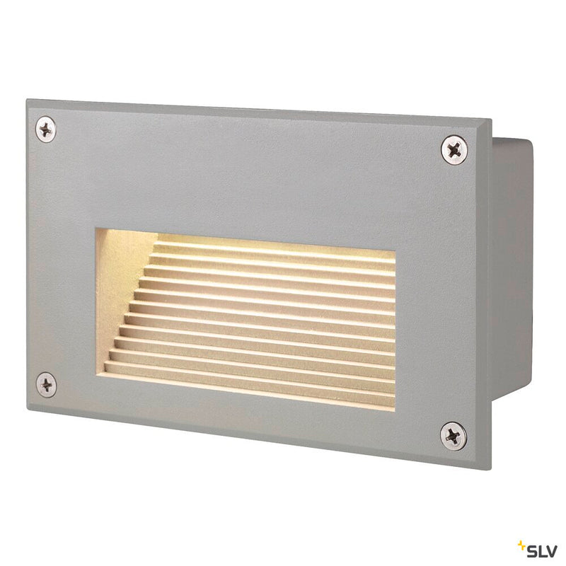 BRICK DOWNUNDER, outdoor recessed wall light, LED, 3000K, IP54, rectangular, silver-grey