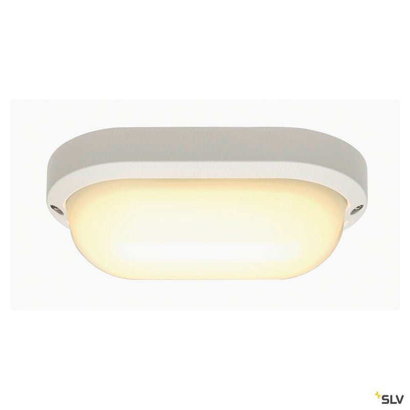 TERANG 2, outdoor wall and ceiling light, LED, 3000K, IP44, oval, white, max. 11W