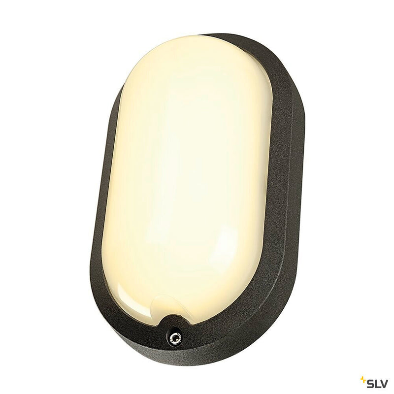 TERANG 2, outdoor wall and ceiling light, LED, 3000K, IP44, oval, anthracite, 11W