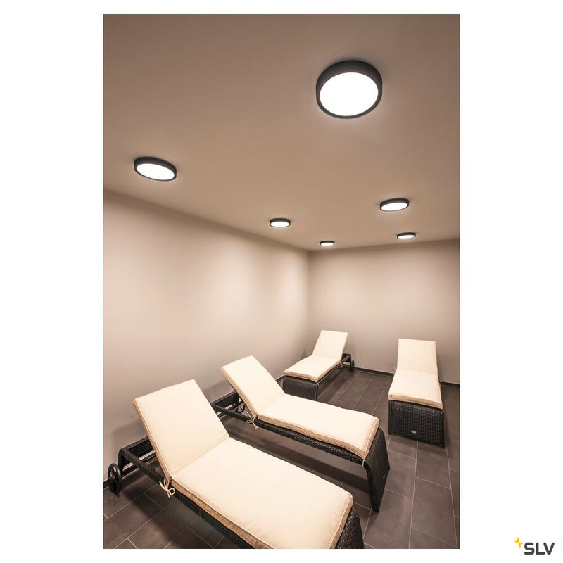AINOS, ceiling light, LED, 3000K, round, anthracite