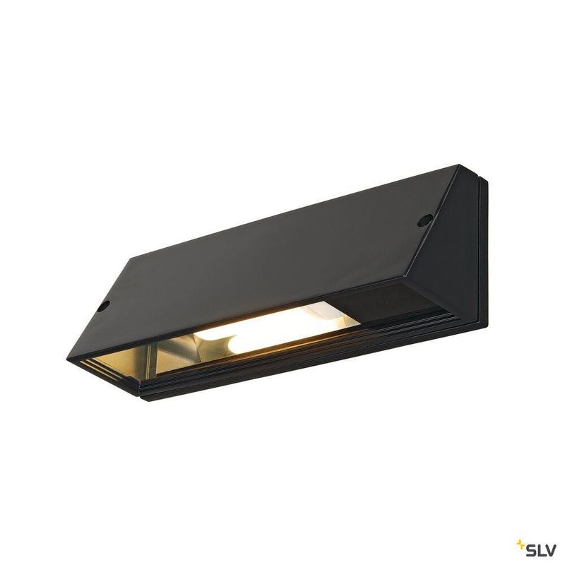 PEMA, outdoor wall light, TC-(D,H,T,Q)SE, IP44, rectangular, black, max. 15W
