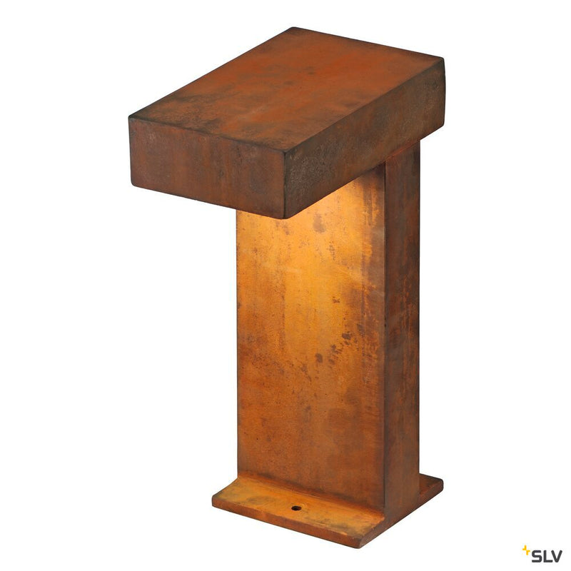 RUSTY PATHLIGHT, outdoor floor stand, energy-saving lamp, GX53, IP44, rusted steel, max. 9W