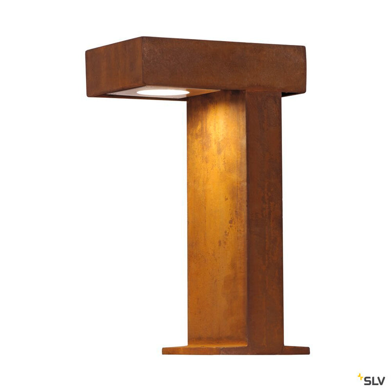RUSTY PATHLIGHT, outdoor floor stand, energy-saving lamp, GX53, IP44, rusted steel, max. 9W