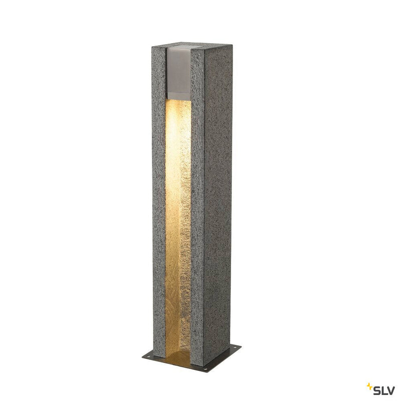 ARROCK SLOT, outdoor floor stand, LED GU10 51 mm, IP44, square, salt & pepper, granite, 4W LED