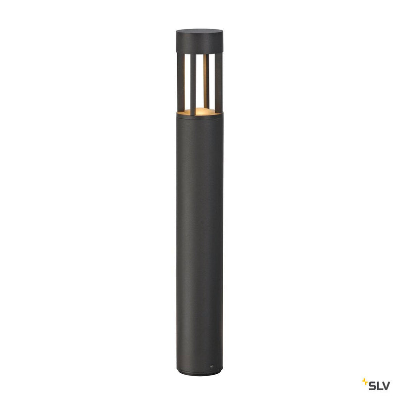 SLOTS 65, outdoor floor stand, LED, 3000K, round, anthracite, Ø/H 9/66.5 cm, max. 6.3W