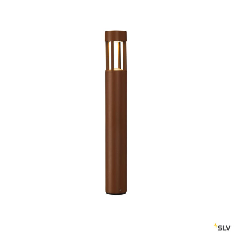 SLOTS 65, outdoor floor stand, LED, 3000K, round, rust, Ø/H 9/66.5 cm, 6.3W