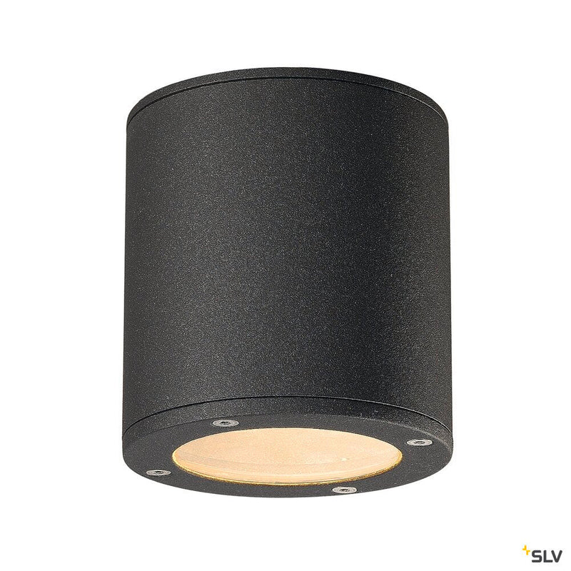 SITRA, outdoor ceiling light, TCR-TSE, IP44, round, anthracite, max. 9W