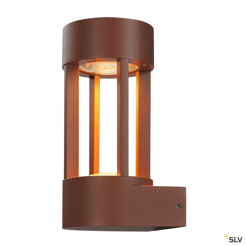 SLOTS WALL, outdoor wall light, LED, 3000K, rust, 6.3 W