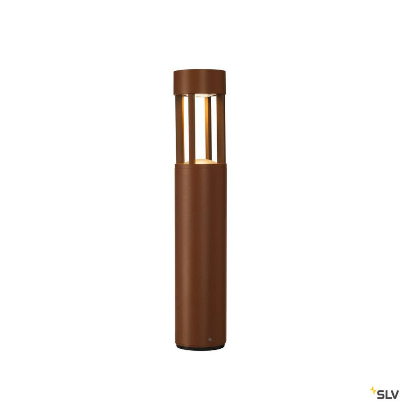 SLOTS 45, outdoor floor stand, LED, 3000K, rust, Ø/H 9/46.5 cm, 6.3W