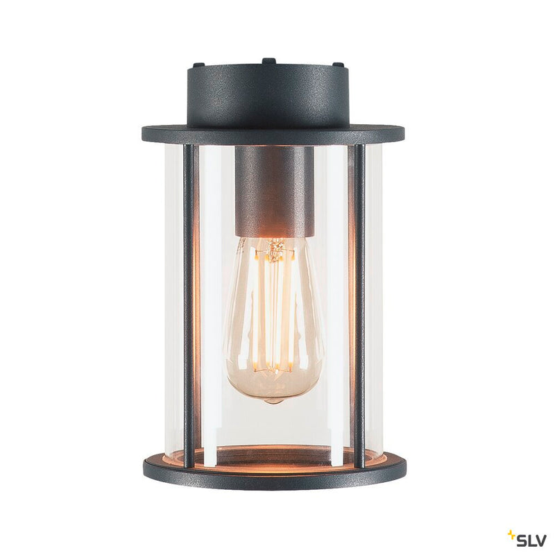 PHOTONIA, Outdoor ceiling light, A60, round, anthracite, clear glass