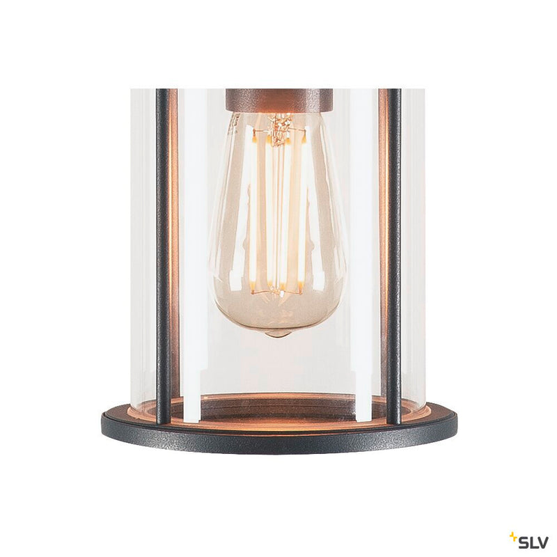 PHOTONIA, Outdoor ceiling light, A60, round, anthracite, clear glass