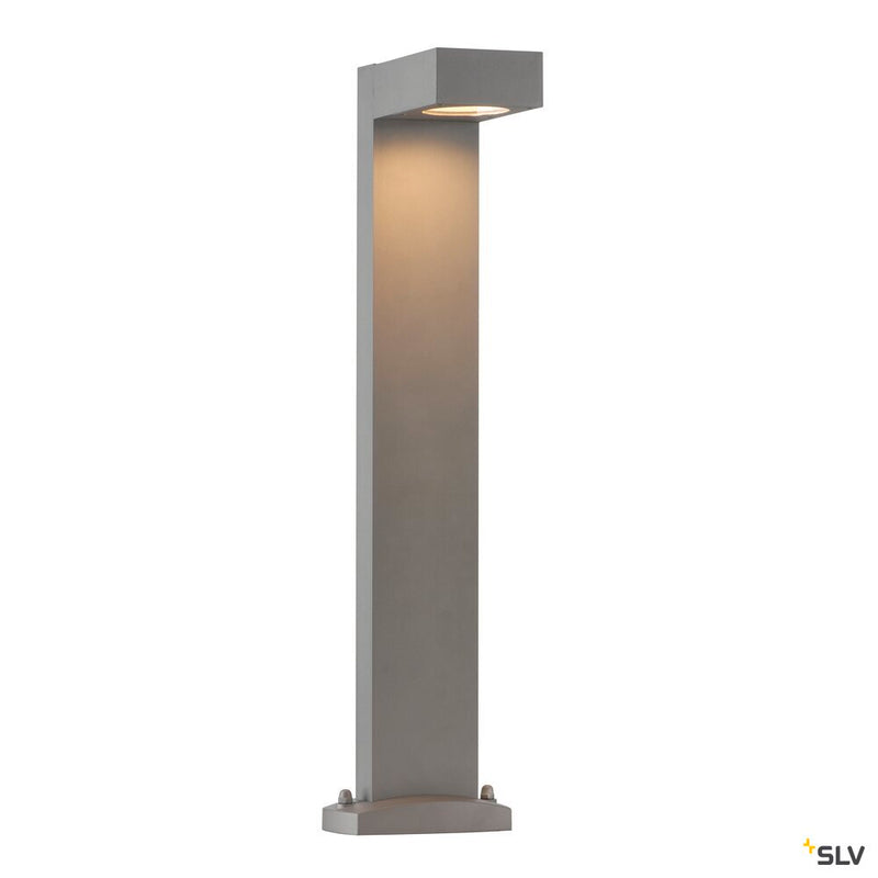 QUADRASYL 75, outdoor floor lamp, energy saving lamp GX53, IP44, square, silver-grey, L/W/H 19/22.5/75 cm, max. 11W