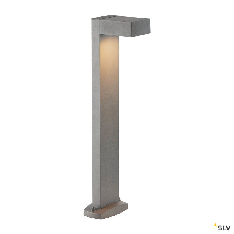 QUADRASYL 75, outdoor floor lamp, energy saving lamp GX53, IP44, square, silver-grey, L/W/H 19/22.5/75 cm, max. 11W