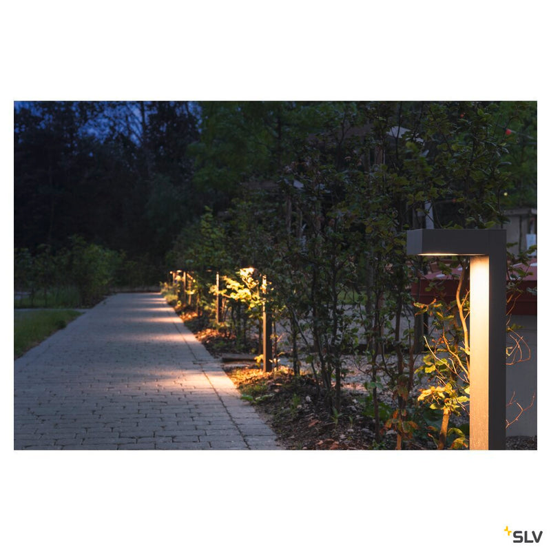 QUADRASYL 75, outdoor floor lamp, energy saving lamp GX53, IP44, square, anthracite, L/W/H 19/22.5/75 cm, max. 11W