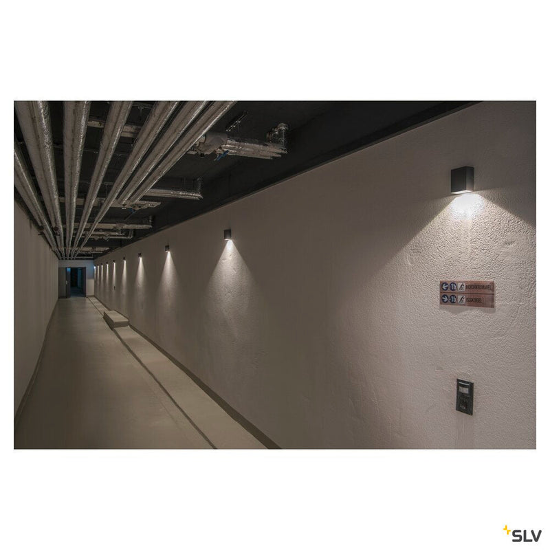 QUAD 1 XL, wall light, LED, 3000K, IP44, square, anthracite, 3.2W