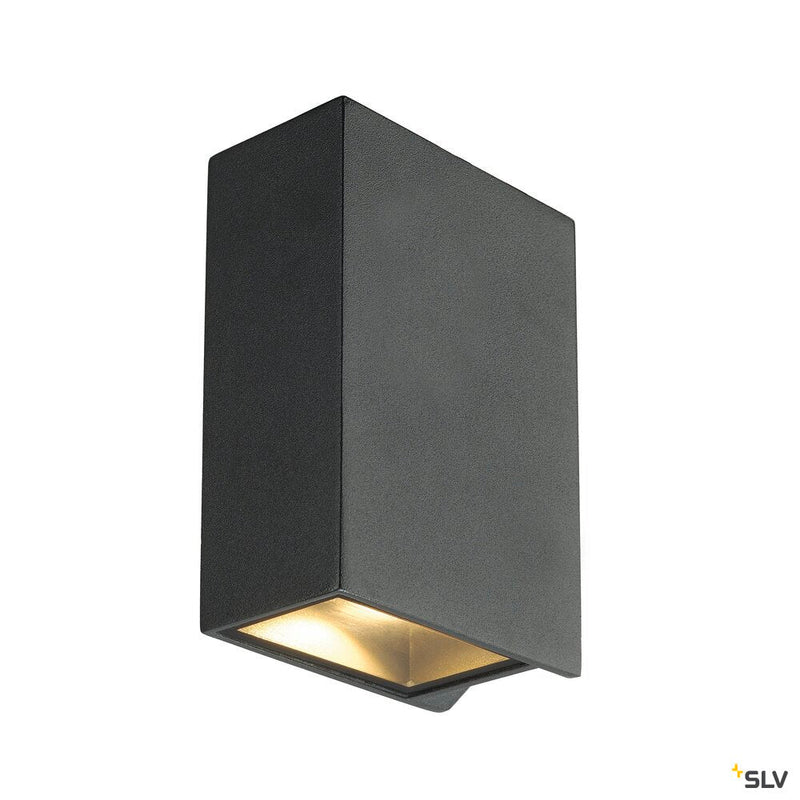 QUAD 2 XL, wall light, LED, 3000K, IP44, square, up/down, anthracite, 3.2W