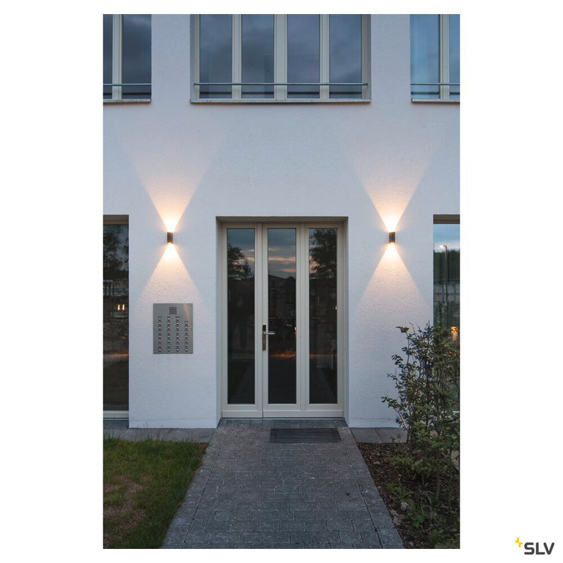 QUAD 2, wall light, LED, 3000K, IP44, square, up/down, anthracite, 6W