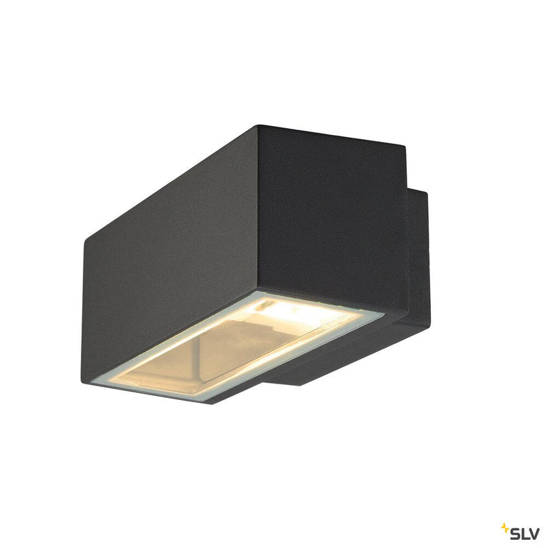 BOX, outdoor wall light, QT-DE12, IP44, square, up/down, anthracite, max. 80W
