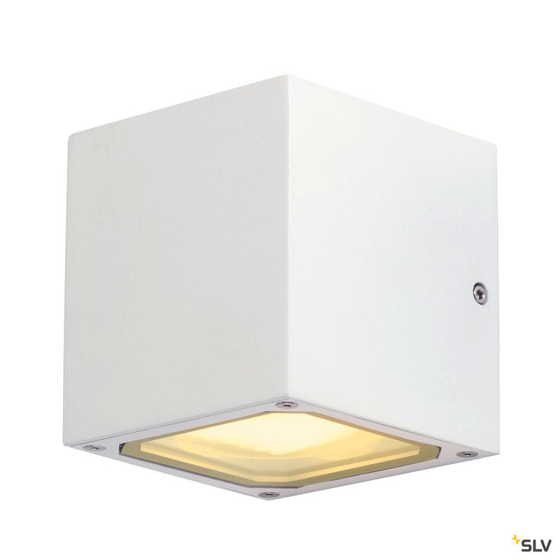 SITRA CUBE, outdoor wall light, TCR-TSE, IP44, white, max. 18W