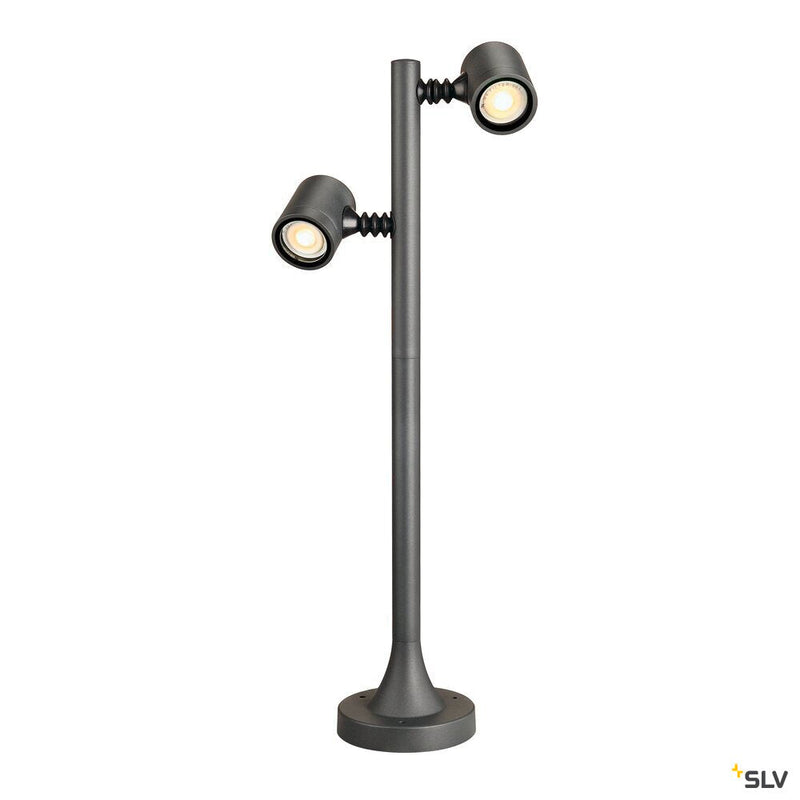 MYRA 2 , outdoor spike luminaire, double-headed, LED GU10 51mm, IP44, anthracite, 18 W