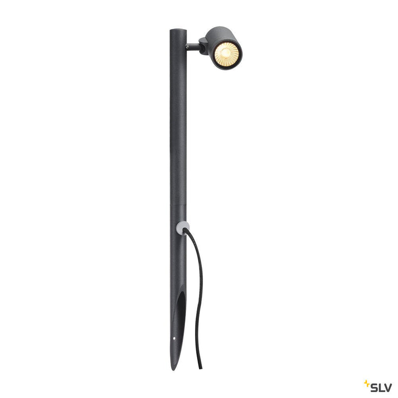 HELIA, outdoor floor stand, single-headed, LED, 3000K, IP55, anthracite, 8W, optional spike luminaire