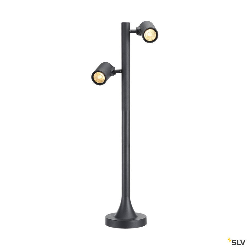 HELIA, outdoor floor stand, double-headed, LED, 3000K, IP55, anthracite, 16W, optional spike luminaire