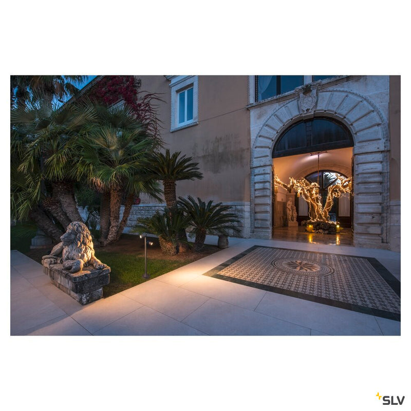 HELIA, outdoor floor stand, double-headed, LED, 3000K, IP55, anthracite, 16W, optional spike luminaire