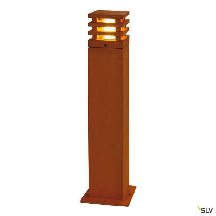 RUSTY SQUARE 70, outdoor floor stand, LED, 3000K, square, rusted steel, L/W/H 12/12/71