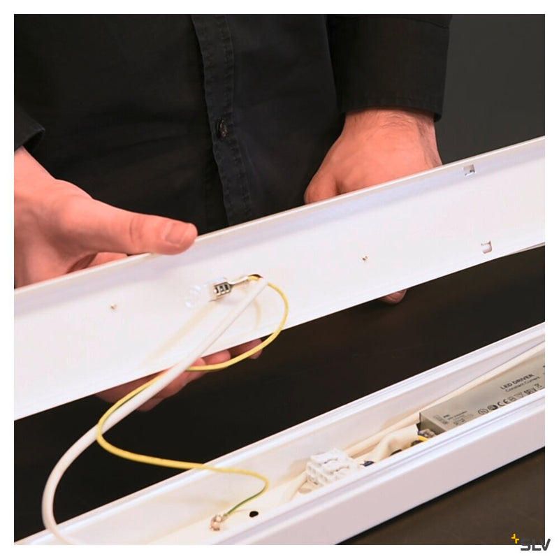 BENA, ceiling light, LED, 3000K, white, L/W/H 120/6.5/7.4 cm