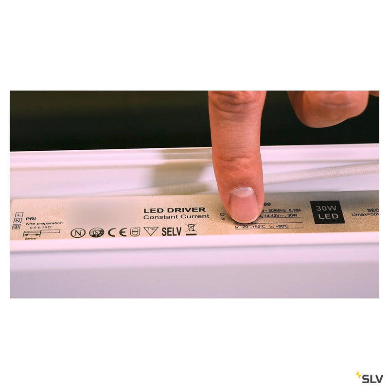 BENA, ceiling light, LED, 3000K, white, L/W/H 120/6.5/7.4 cm