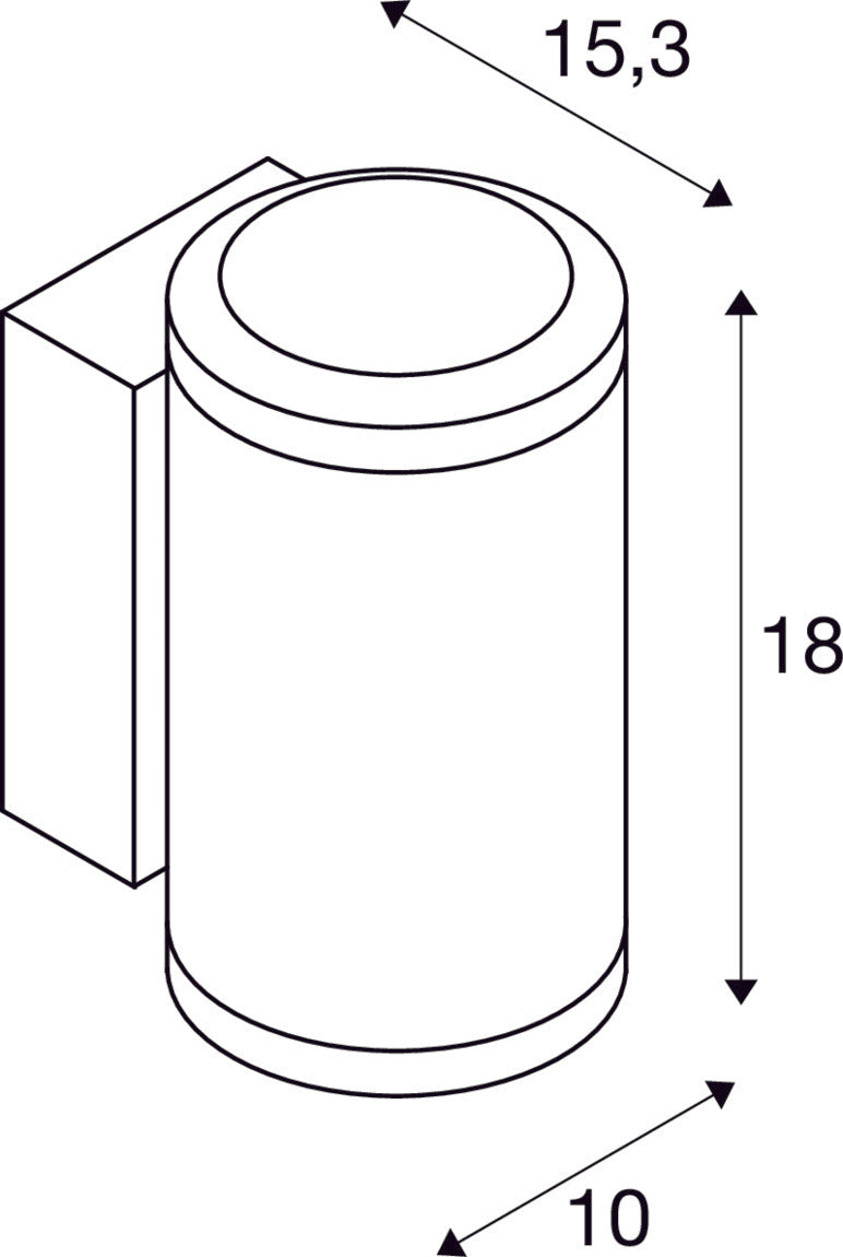 ENOLA OCULUS WL, up/down wall-mounted light anthracite 20W 1880/2120lm 3000/4000K CRI90 100°