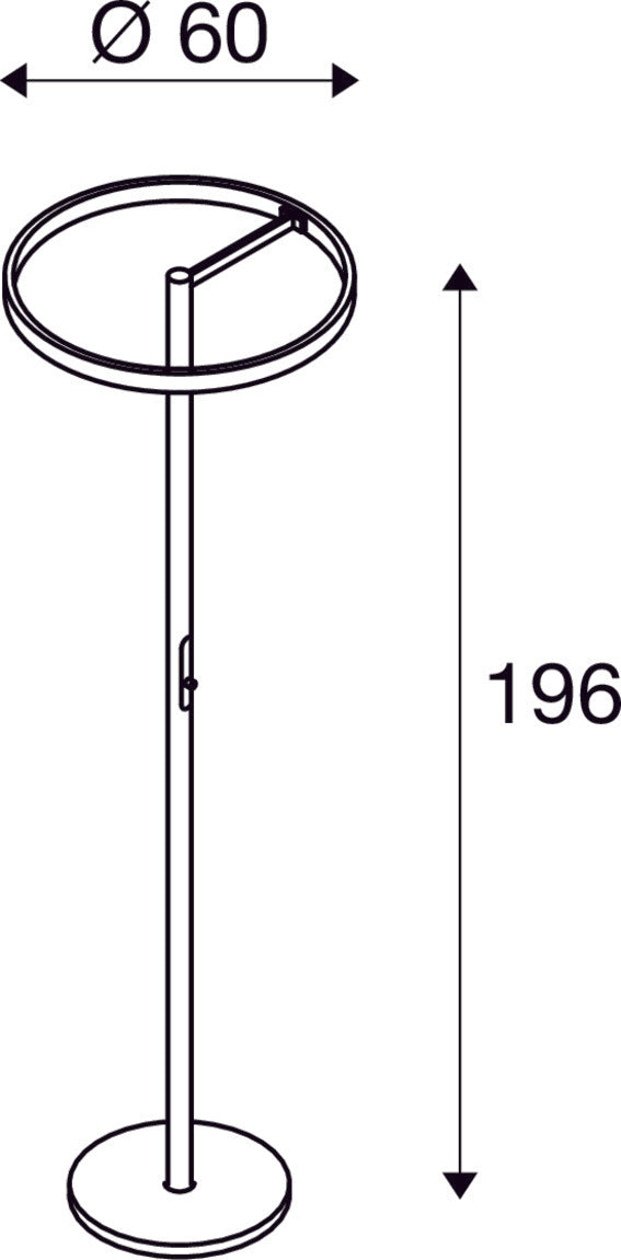 ONE STRAIGHT FL, Free-standing lamp black/brass 20W 1200/1200lm 2700/3000K CRI90 140°